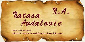 Nataša Avdalović vizit kartica